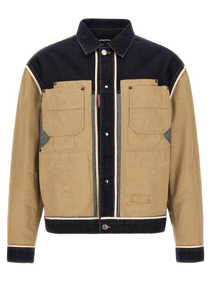 dsquared2 two material denim jacket Dsquared2 Two-material Denim Jacket