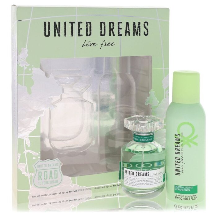United Dreams Live Free By Benetton - Gift Set -- 2.7 Oz Eau De Toilette Spray + 5.1 Oz Deodorant Spray - Image 1