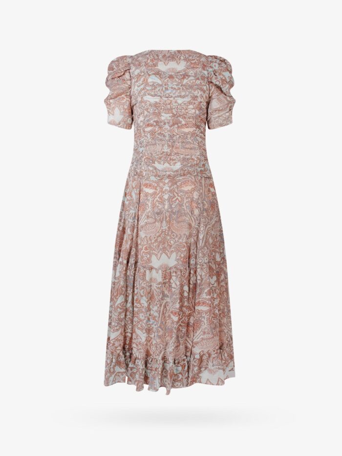 ULLA JOHNSON Chiffon Dress With Multicolor Print