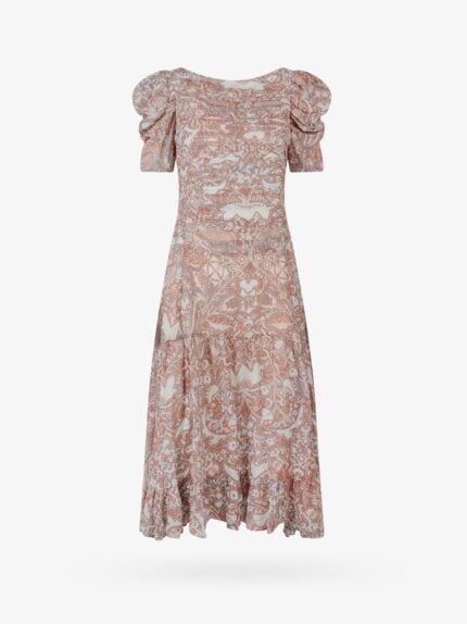 ULLA JOHNSON Chiffon Dress With Multicolor Print