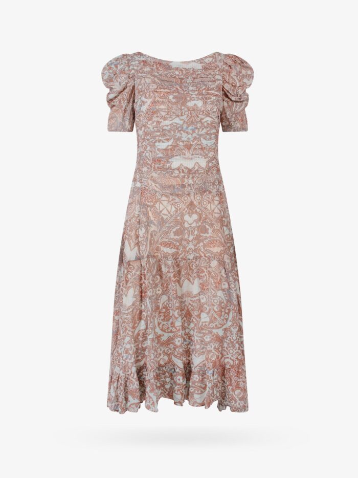 ULLA JOHNSON Chiffon Dress With Multicolor Print