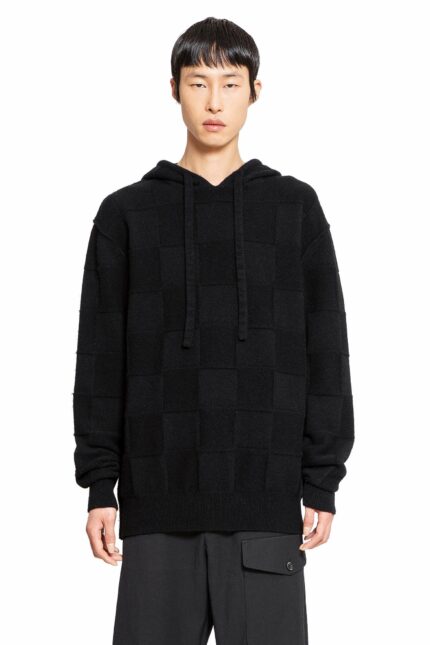 UMA WANG Checkered Stretch Wool Cashmere Hoodie