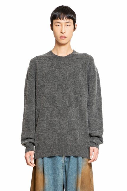 UMA WANG Checkered Stretch Wool Cashmere Sweater