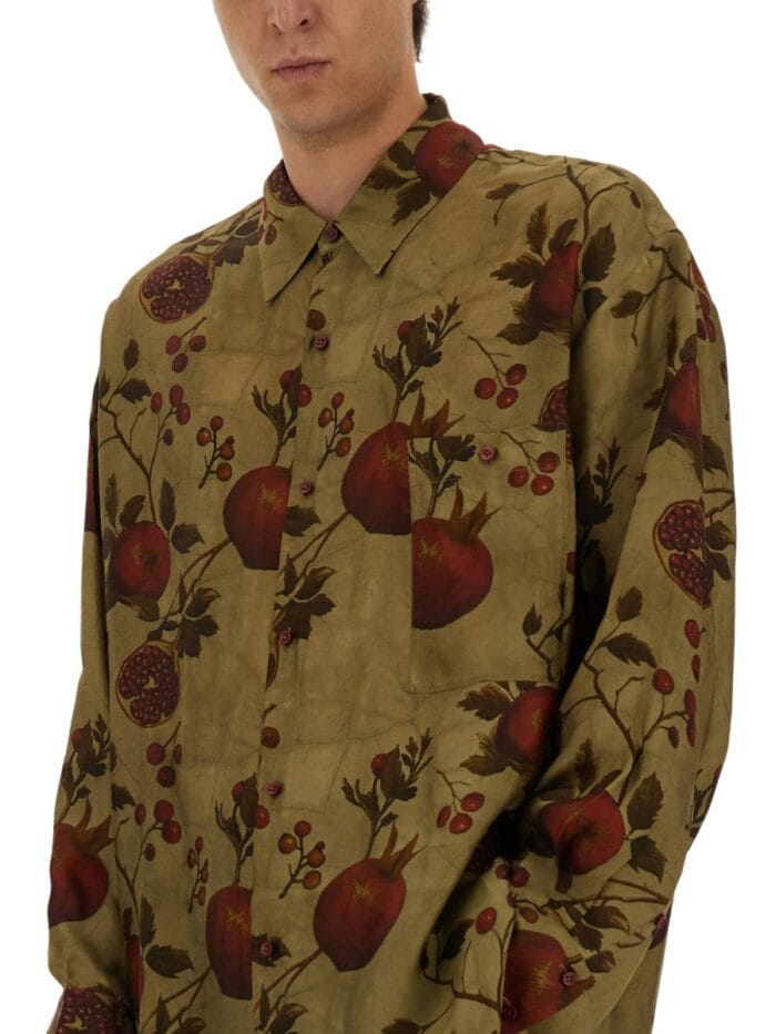 uma wang pomegranate print shirt UMA WANG POMEGRANATE PRINT SHIRT