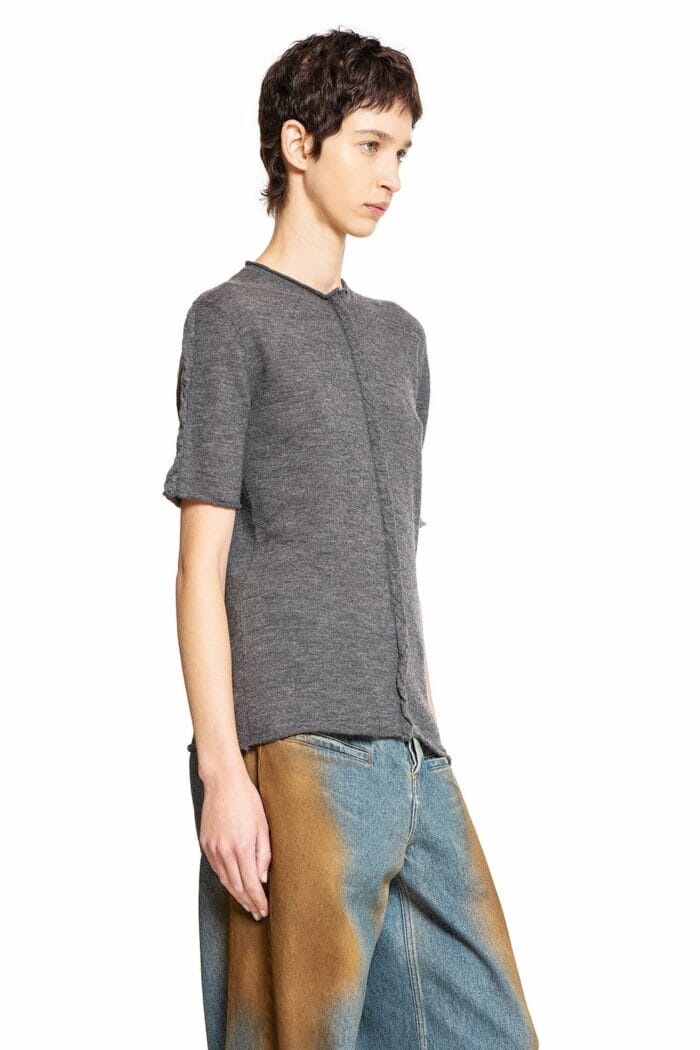 UMA WANG Short Sleeve Cashmere T-shirt