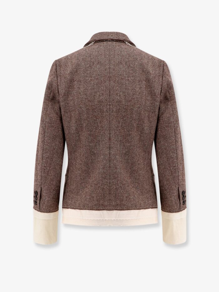 UNDERCOVER Wool Blend Blazer With Frayed Profiles