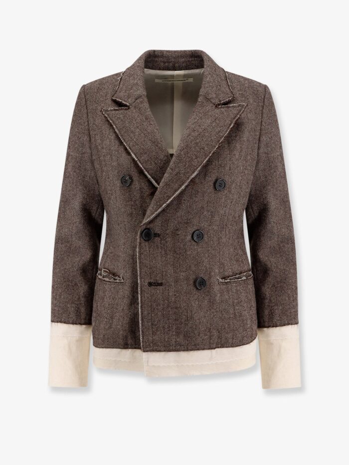 UNDERCOVER Wool Blend Blazer With Frayed Profiles