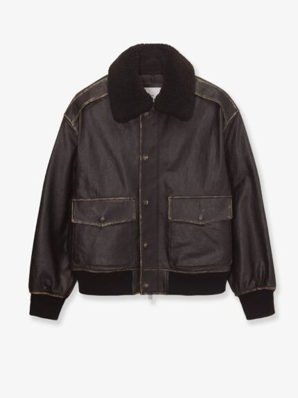 DUNST Unisex Leather Jacket With Removable Collar