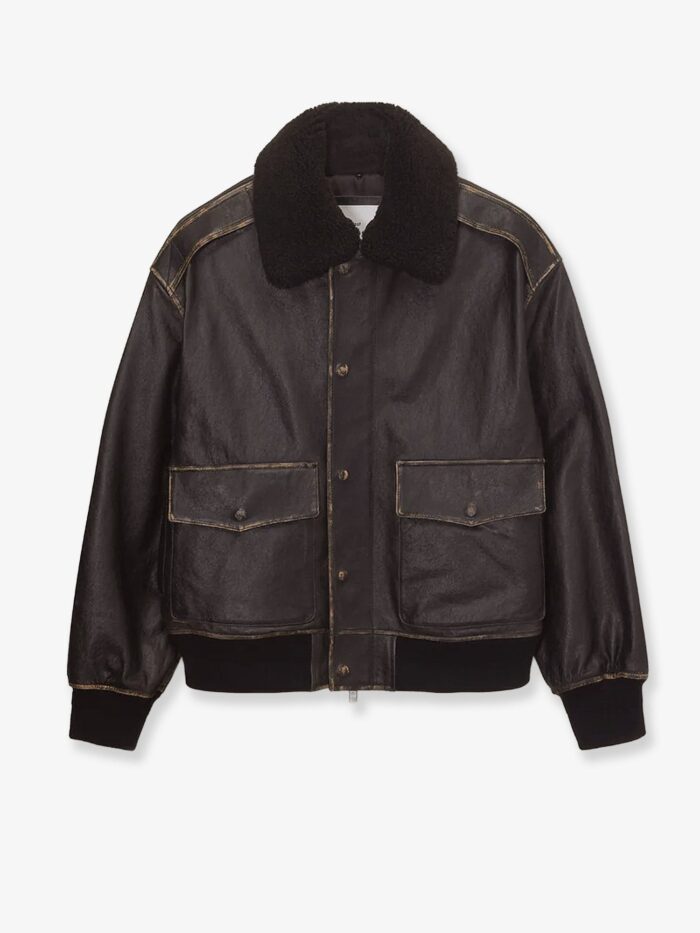 dunst unisex leather jacket with removable collar DUNST Unisex Leather Jacket With Removable Collar