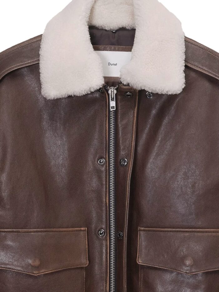 DUNST Unisex Leather Jacket With Removable Collar