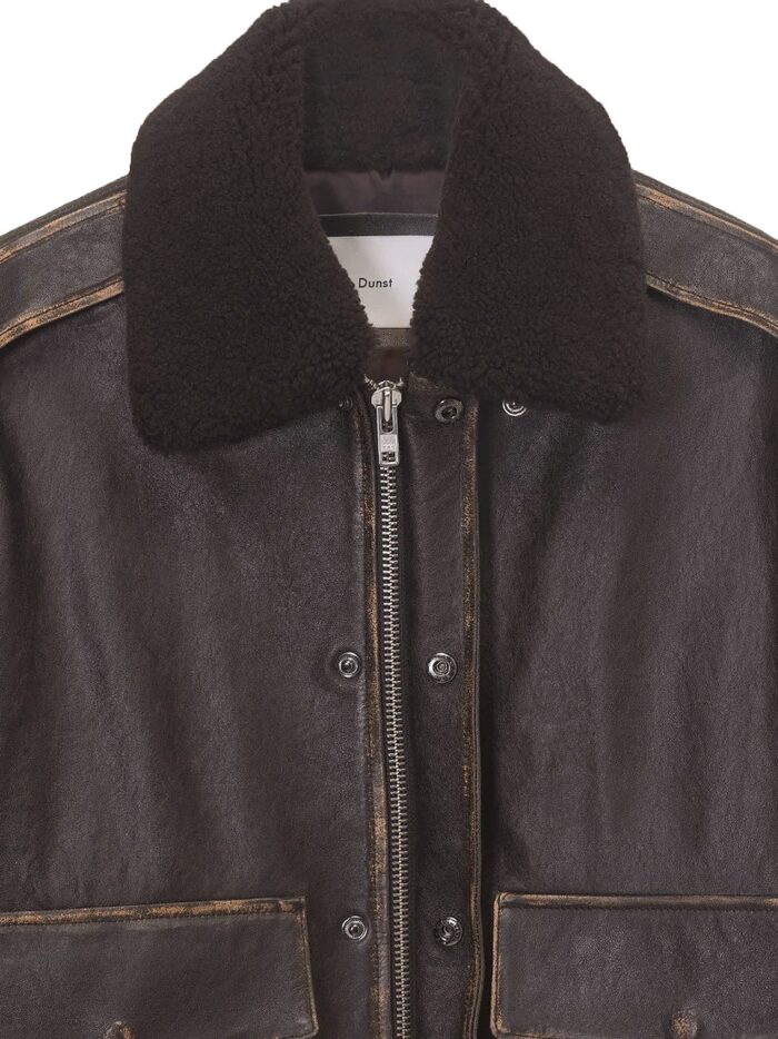 DUNST Unisex Leather Jacket With Removable Collar