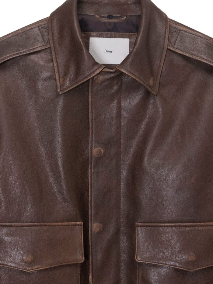 DUNST Unisex Leather Jacket With Removable Collar
