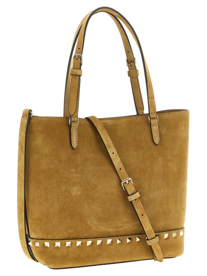 Valentino Garavani V. Garavani 'Rockstud' Small Beige Shopping Bag