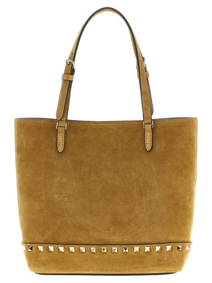 valentino garavani v. garavani 'rockstud' small beige shopping bag Valentino Garavani V. Garavani 'Rockstud' Small Beige Shopping Bag