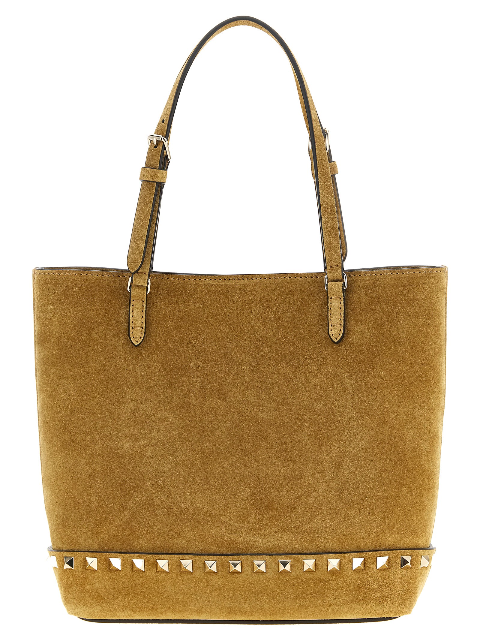 Valentino Garavani V. Garavani 'Rockstud' Small Beige Shopping Bag