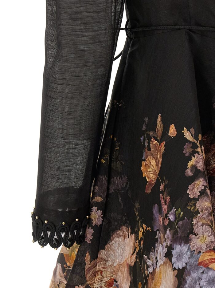 ZIMMERMANN Valiant Embellish Mini Linen And Silk Dress