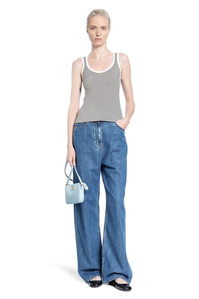 VALENTINO 5 Pocket Wide Leg Jeans