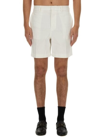 Valentino BERMUDA SHORTS WITH RUBBERIZED V DETAIL