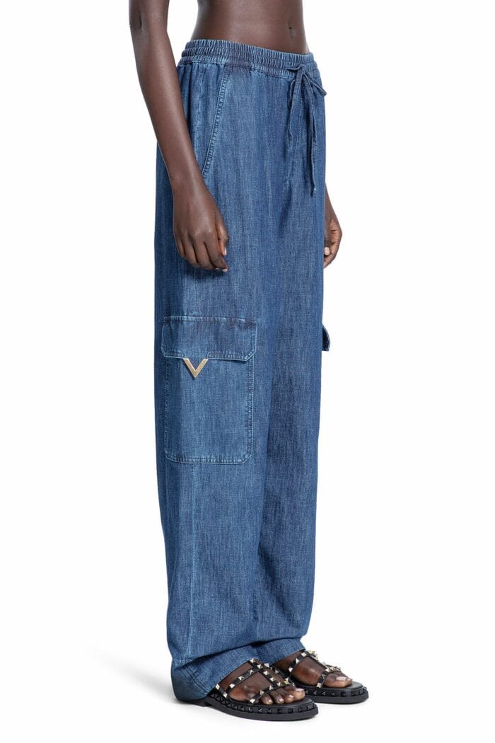 VALENTINO Chambray Denim Cargo Pants