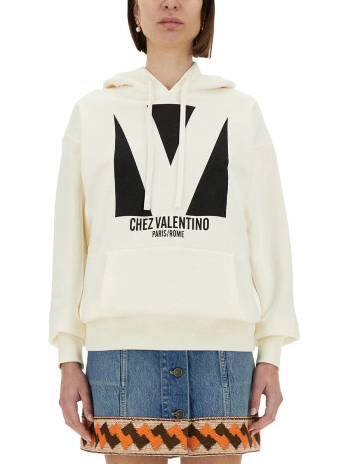 Valentino COTTON HOODIE WITH PRINT