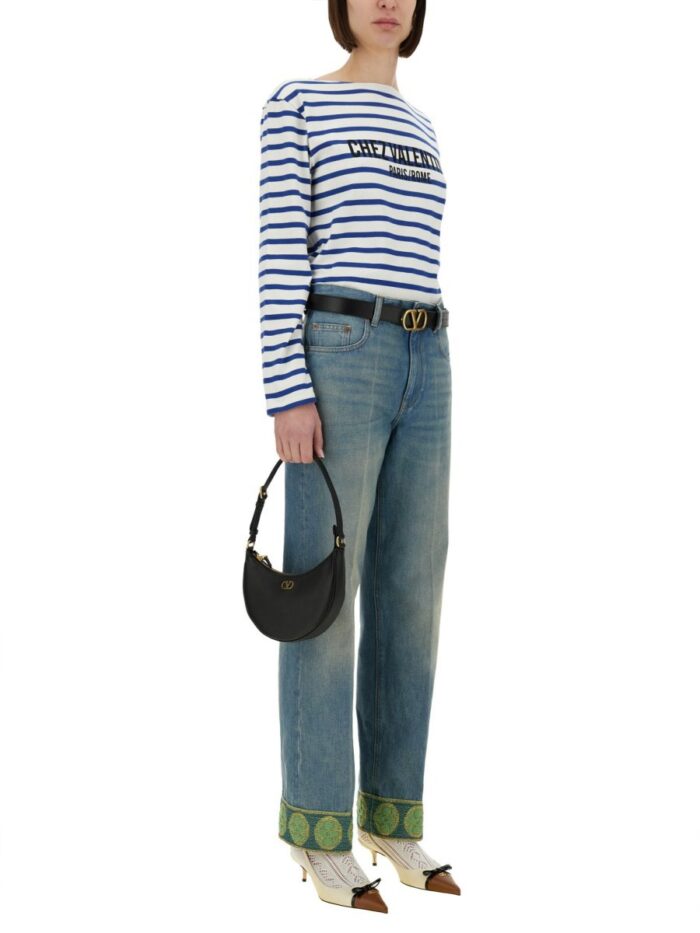 Valentino COTTON LONG SLEEVE T-SHIRT WITH PRINT