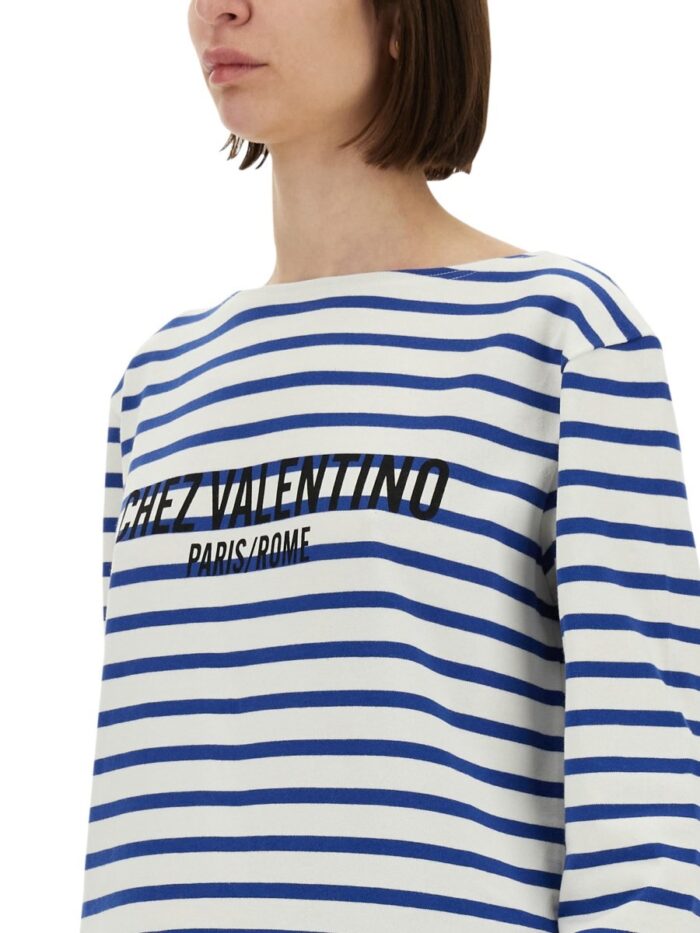 Valentino COTTON LONG SLEEVE T-SHIRT WITH PRINT