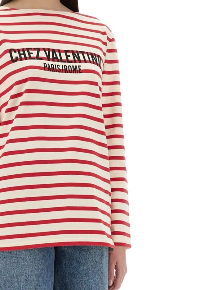 Valentino COTTON LONG SLEEVE T-SHIRT WITH PRINT