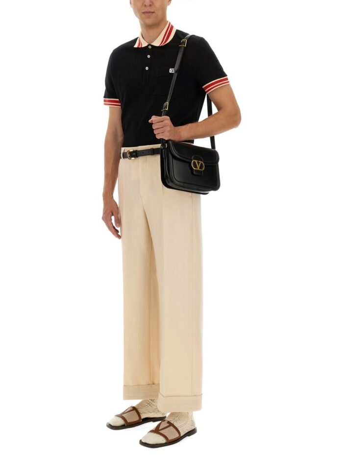 Valentino COTTON PIQUE POLO SHIRT WITH "VLOGO" PATCH