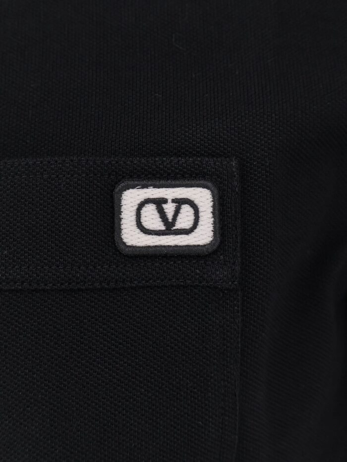 Valentino Cotton Polo Shirt With Contrasting Profiles