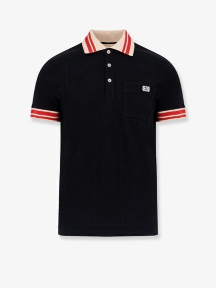 Valentino Cotton Polo Shirt With Contrasting Profiles