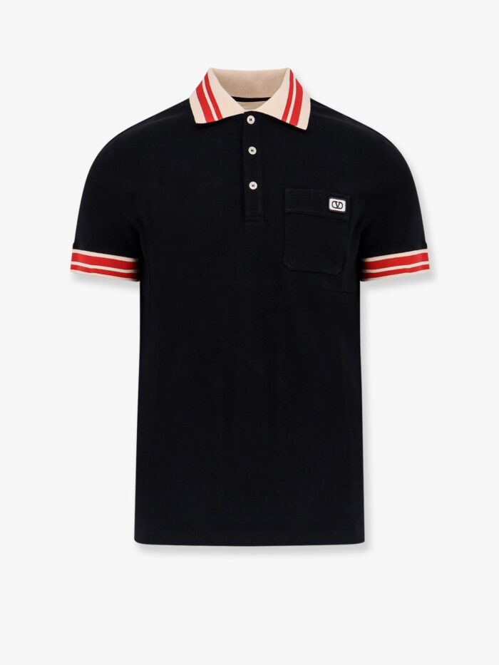 Valentino Cotton Polo Shirt With Contrasting Profiles