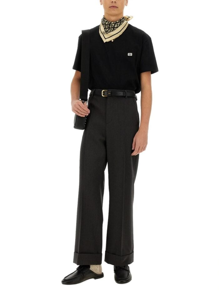Valentino COTTON T-SHIRT WITH "VLOGO" PATCH
