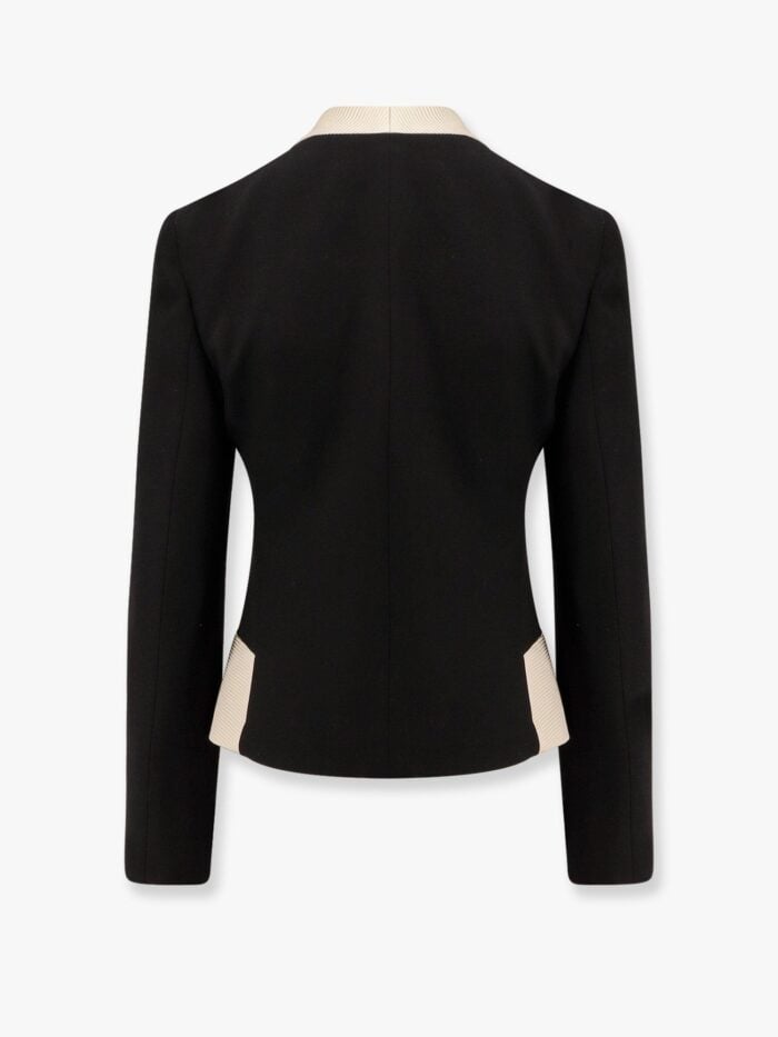 Valentino Crepe Couture Blazer With Ottoman Plastron And Bows With Sequins