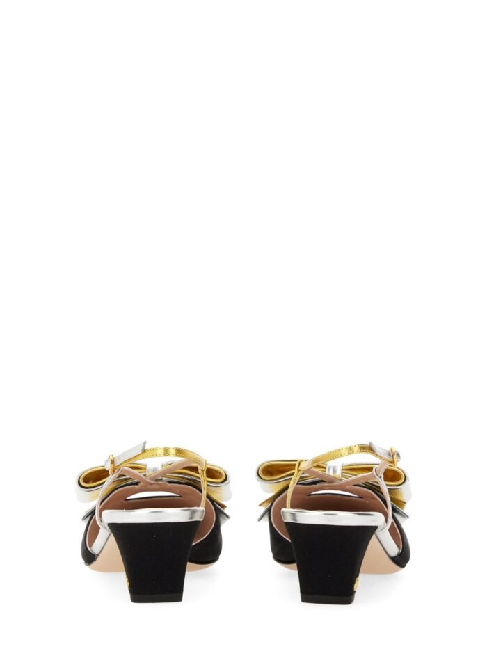 Valentino Garavani 45MM MOIRÉ FABRIC BOWOW SLINGBACK DÉCOLLETÉ