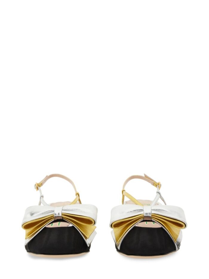Valentino Garavani 45MM MOIRÉ FABRIC BOWOW SLINGBACK DÉCOLLETÉ