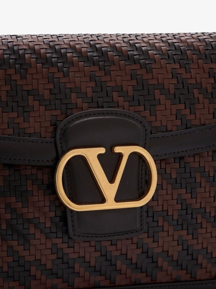Valentino Garavani 9TO5 Woven Leather Shoulder Bag