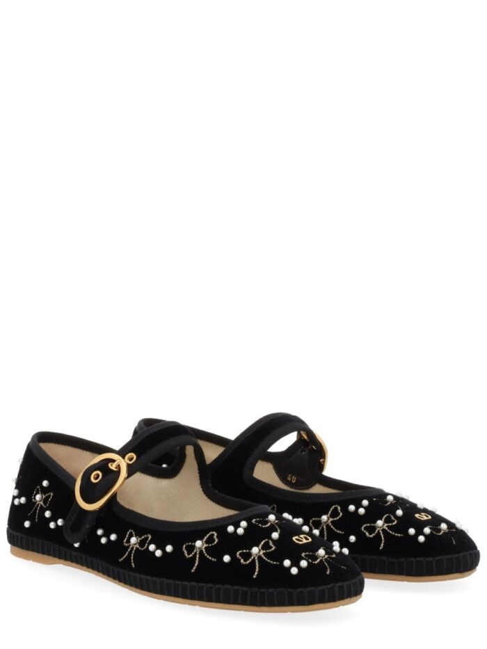 Valentino Garavani BALLERINA WITH BOWS AND PEARLS