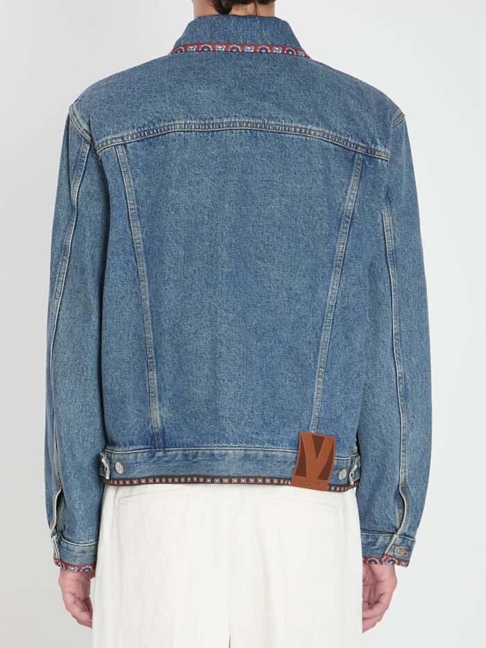 Valentino Garavani Bead-embroidered denim jacket
