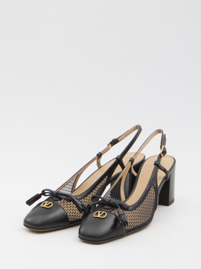 Valentino Garavani Black Valet Du Roi slingback pumps