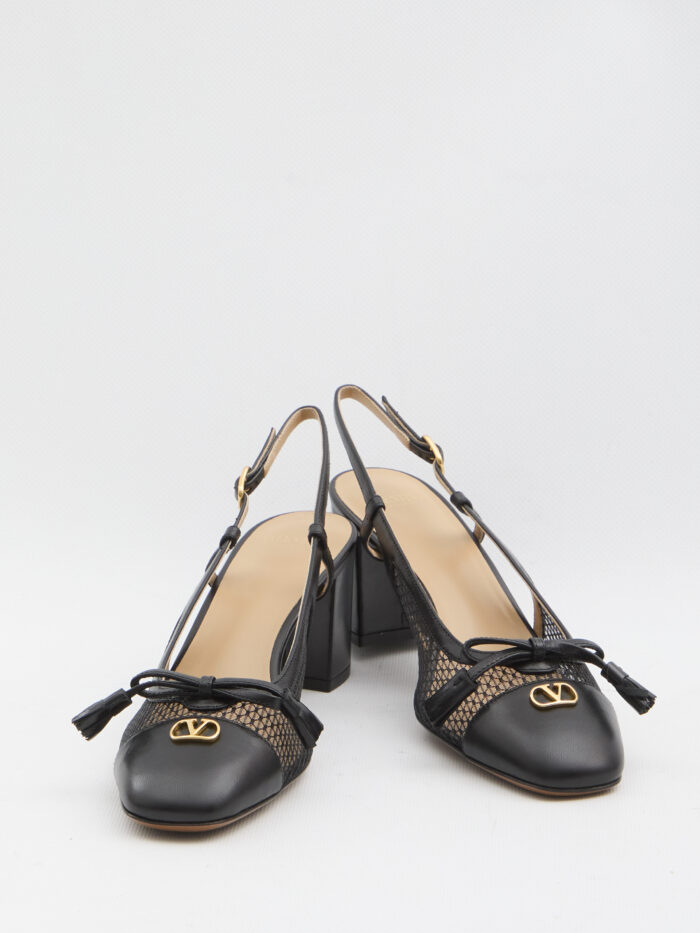 Valentino Garavani Black Valet Du Roi slingback pumps