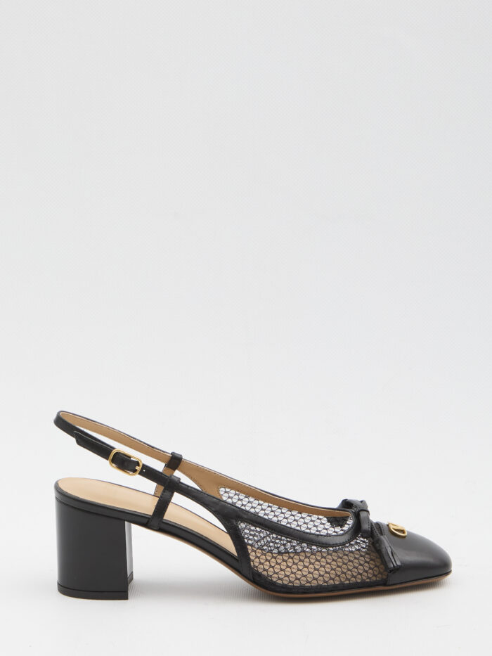 Valentino Garavani Black Valet Du Roi slingback pumps