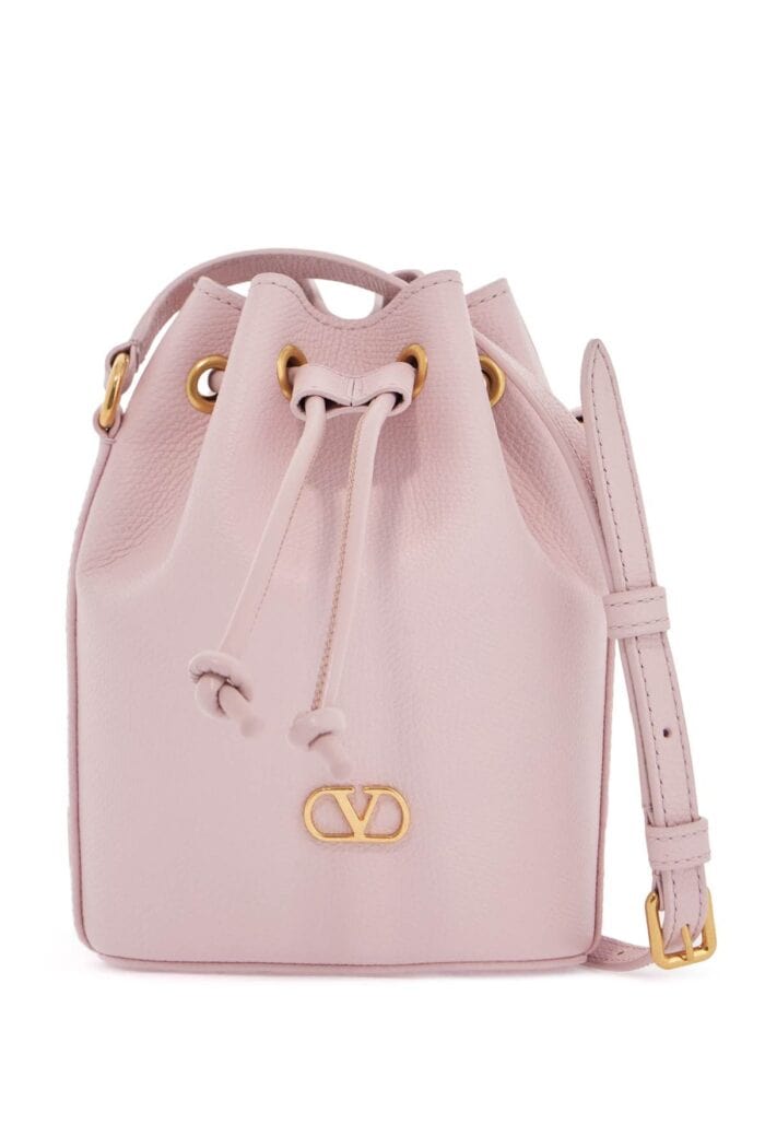 VALENTINO GARAVANI Borsa A Sacchetto Mini In Pelle Rosa Quarzo Con Tracolla Regolabile