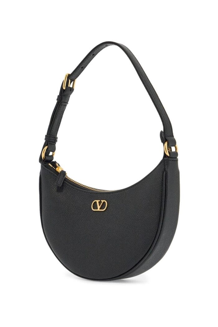 VALENTINO GARAVANI Borsa Hobo Mini In Pelle Nera Con Tracolla Regolabile