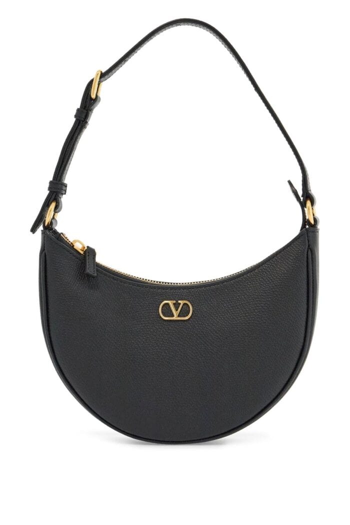 VALENTINO GARAVANI Borsa Hobo Mini In Pelle Nera Con Tracolla Regolabile