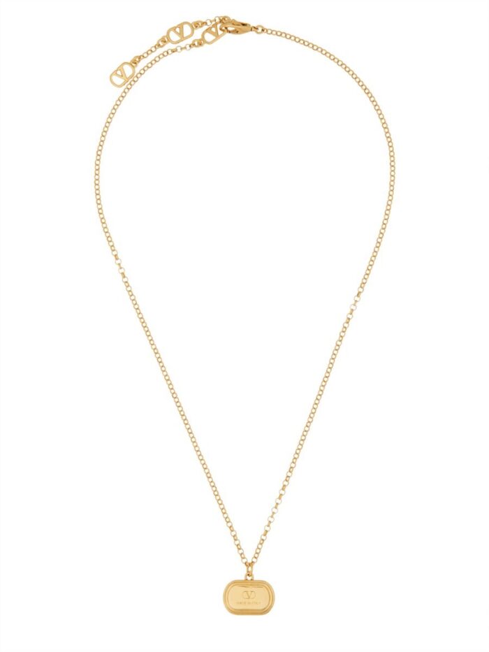 Valentino Garavani BRASS AND ENAMEL "OVALETTE" NECKLACE