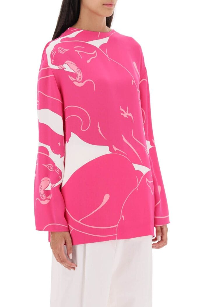 Valentino Garavani Cady Panther Blouse