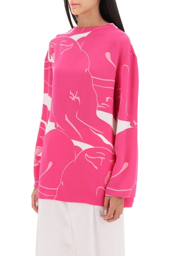 Valentino Garavani Cady Panther Blouse