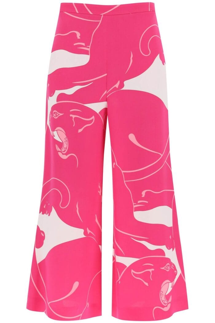 Valentino Garavani Cady Panther Cropped Pants