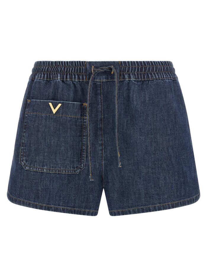 valentino garavani chambray denim shorts Valentino Garavani Chambray Denim Shorts