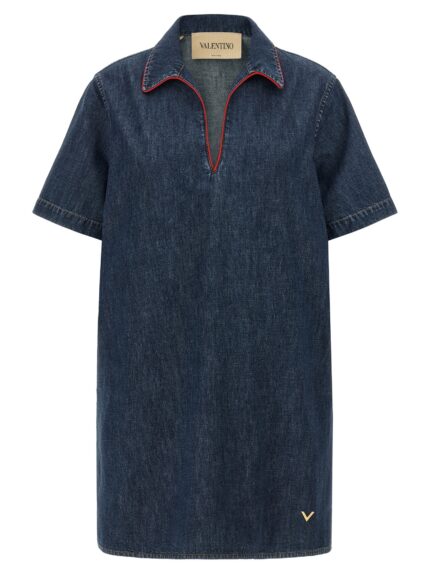 Valentino Garavani Chambray 'VLogo' Denim Dress